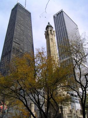Water Tower with John Hancock in background