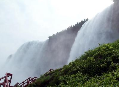 Looking up at American Falls