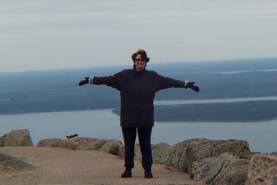 Joann top of Cadillac Mountain