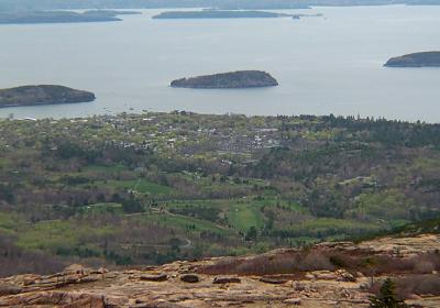 View of golf course below from Cadillac Mountain Peak