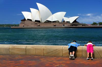 Opera House with two kids