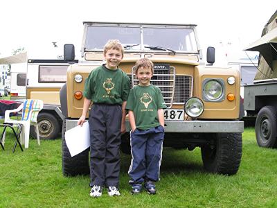 Todd's boys, Karl & Oliver excited for the Land Rover Weekend.