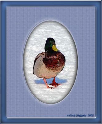 duck sketch framed