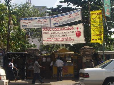 Lots of banners in Sinhala