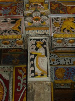 Detail of the paintings on the temple of the tooth