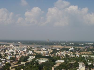 So I climbed it. A view of Trichy below