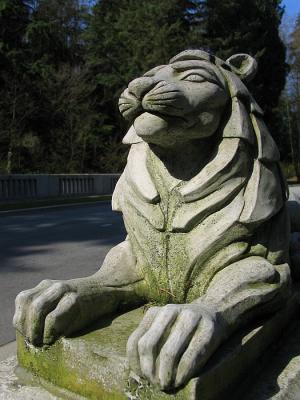 One of the lions at Lion's Gate Bridge