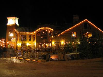 Part of Whistler Village at night