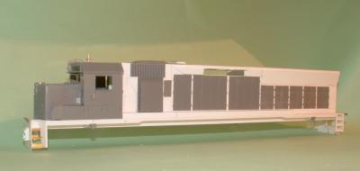 Earlier view before addition of dynamic brake grilles. Model & Photo by Elizabeth Allen.