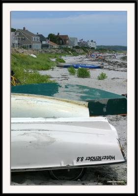 The view along Goose Rocks Beach in Kennebunkport, Maine.