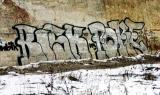 Cuyahoga Riverbank Graffiti / Erie Railroad Wall 