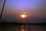 sunset on Okavango in Botswana