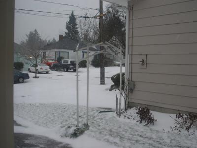 The storm's initial accumulation