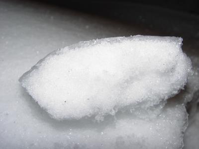 See the thin layer of ice on the snow?