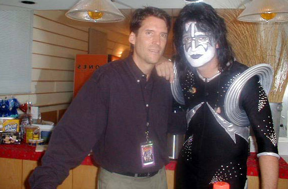 John and brother Tommy the Superstar backstage at his KISS concert
