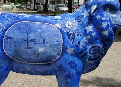 Staffordshire Sheep: Winter View of Pittsfield, Mass