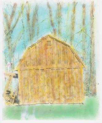 Shed, handcolored