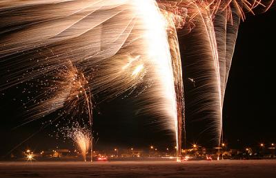 Fireworks with wind