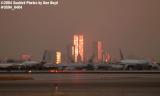 American Airlines aircraft with downtown Miami sunset aviation stock photo #8464