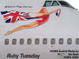 Virgin Atlantic B747-41R G-VXLG Ruby Tuesday airliner aviation airline stock photo #1004