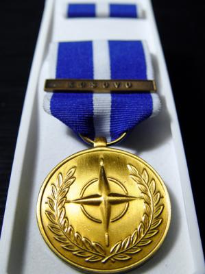 One of my 3 NATO ribbons. This one is from Kosovo (Task Force Hawk) 1999.