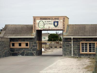 Gate to Robben Island (notorious prison during the apartheid era)