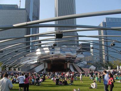 The Jay Pritzker Pavilion - designed by Frank Gehry