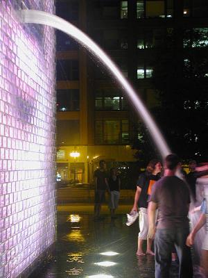 Crown Fountain spewing - 2