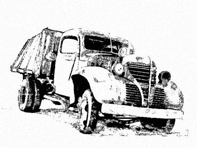 Old Truck B&W
