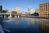 Frozen Milwaukee River north