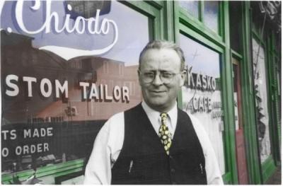 My grandfather in front of his tailor shop in Mahanoy City, PA