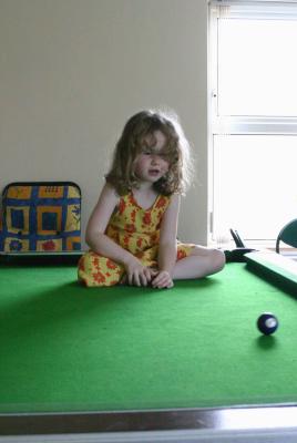 Isabel on pool table
