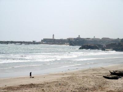 Beach in Accra looking towards James Fort