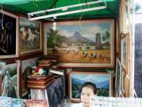 Artist stall at the market near San Ignacio, Intramuros