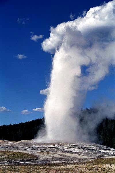 The required photo of Old Faithful