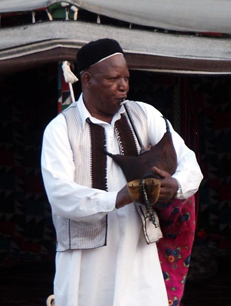 Libyan bagpipe player