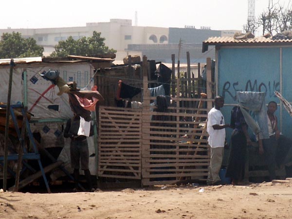 Informal settlement, Accra, perhaps to be removed by the government