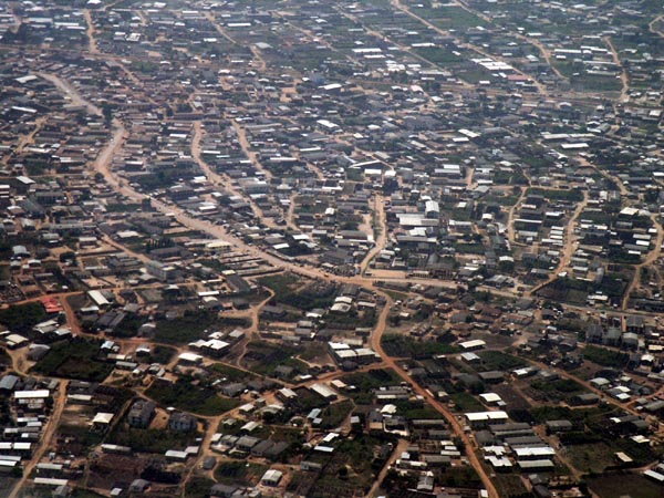 On approach to Lagos, Nigeria from Accra