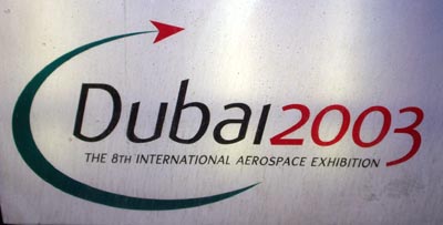 Dubai 2003 Logo. The airshow is held every 2 years.