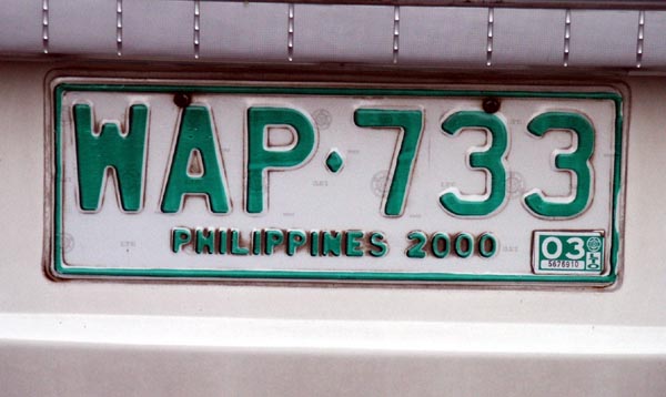 Philippines License Plate