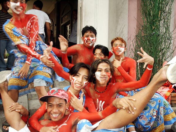 Philippine dancers waiting for their TV appearance