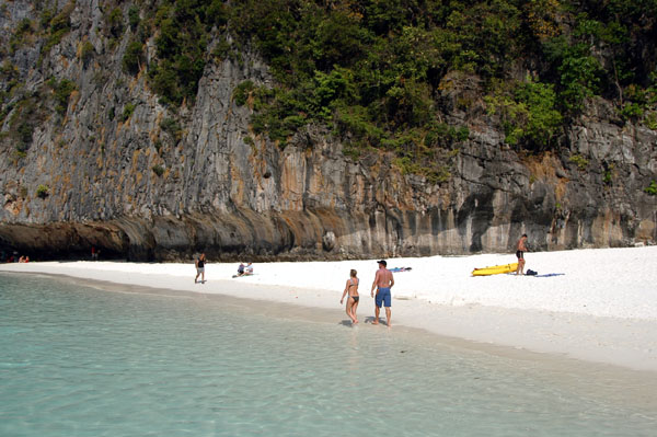 The sand at Maya Bay is exceptionally comfortable to walk on