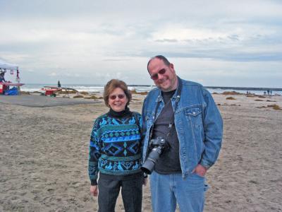Susan & our son Paul at Dog Beach