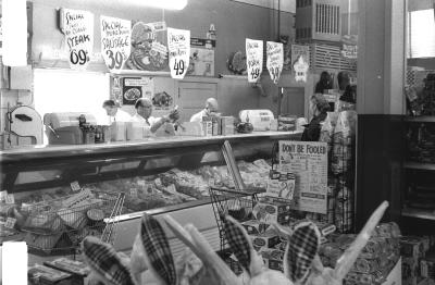 Dad Grupp at Meat Counter in Mason City Store