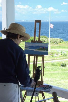 Painter on Oceanic Porch