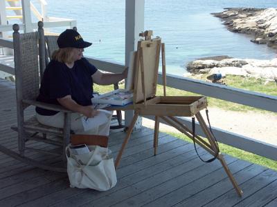 Painter on Oceanic Porch