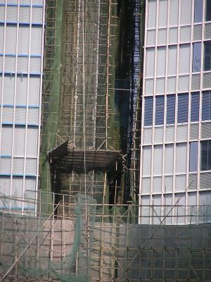 Bamboo scaffolding is used everywhere