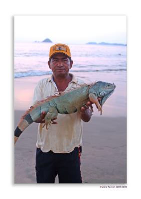 He encouraged taking pictures of his iguana then was grumpy when I only tipped him 10 pesos (about a dollar).  Oh well.