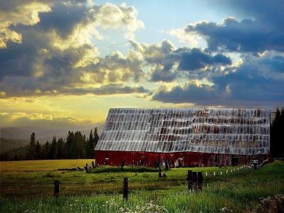 Patchwork Barn  Sunset
