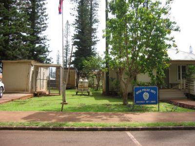 Lanai City Jail on Left